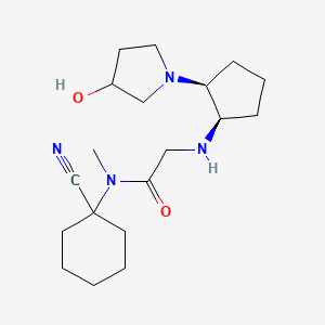 molecular formula C19H32N4O2 B2749896 N-(1-Cyanocyclohexyl)-2-[[(1R,2S)-2-(3-hydroxypyrrolidin-1-yl)cyclopentyl]amino]-N-methylacetamide CAS No. 2223646-76-0