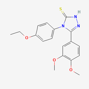 molecular formula C18H19N3O3S B2749899 3-(3,4-dimethoxyphenyl)-4-(4-ethoxyphenyl)-4,5-dihydro-1H-1,2,4-triazole-5-thione CAS No. 122772-24-1