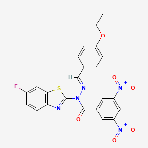 (E)-N'-(4-ethoxybenzylidene)-N-(6-fluorobenzo[d]thiazol-2-yl)-3,5-dinitrobenzohydrazide