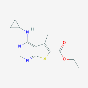 molecular formula C13H15N3O2S B274992 Ethyl 4-(cyclopropylamino)-5-methylthieno[2,3-d]pyrimidine-6-carboxylate 