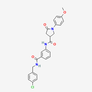 N-[3-[(4-Chlorophenyl)methylcarbamoyl]phenyl]-1-(4-methoxyphenyl)-5-oxopyrrolidine-3-carboxamide