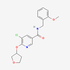 molecular formula C18H19ClN2O4 B2749933 5-chloro-N-(2-methoxybenzyl)-6-((tetrahydrofuran-3-yl)oxy)nicotinamide CAS No. 1904084-20-3