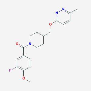 (3-Fluoro-4-methoxyphenyl)-[4-[(6-methylpyridazin-3-yl)oxymethyl]piperidin-1-yl]methanone