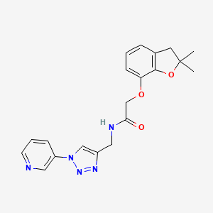 molecular formula C20H21N5O3 B2749946 2-((2,2-dimethyl-2,3-dihydrobenzofuran-7-yl)oxy)-N-((1-(pyridin-3-yl)-1H-1,2,3-triazol-4-yl)methyl)acetamide CAS No. 2097895-41-3