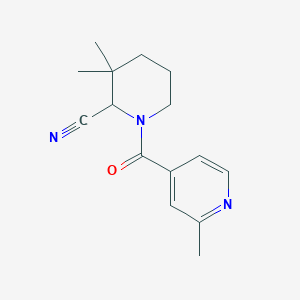 molecular formula C15H19N3O B2749951 3,3-Dimethyl-1-(2-methylpyridine-4-carbonyl)piperidine-2-carbonitrile CAS No. 2124337-03-5