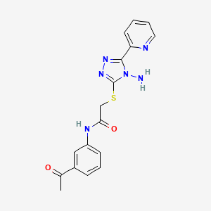 molecular formula C17H16N6O2S B2749961 N-(3-acetylphenyl)-2-{[4-amino-5-(pyridin-2-yl)-4H-1,2,4-triazol-3-yl]sulfanyl}acetamide CAS No. 905765-87-9