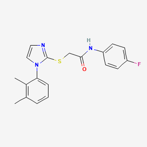 molecular formula C19H18FN3OS B2749968 2-((1-(2,3-二甲基苯基)-1H-咪唑-2-基)硫)-N-(4-氟苯基)乙酰胺 CAS No. 851131-48-1