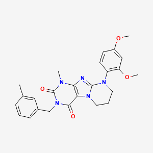 molecular formula C25H27N5O4 B2749972 9-(2,4-dimethoxyphenyl)-1-methyl-3-[(3-methylphenyl)methyl]-7,8-dihydro-6H-purino[7,8-a]pyrimidine-2,4-dione CAS No. 877616-99-4