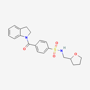 molecular formula C20H22N2O4S B2749974 4-(2,3-二氢-1H-吲哚-1-基甲酰基)-N-(二氢-2-呋喃基甲基)苯磺酰胺 CAS No. 612526-42-8