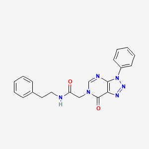 molecular formula C20H18N6O2 B2749982 2-(7-keto-3-phenyl-triazolo[4,5-d]pyrimidin-6-yl)-N-phenethyl-acetamide CAS No. 863018-69-3