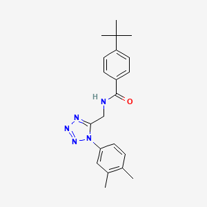 molecular formula C21H25N5O B2749991 4-(tert-butyl)-N-((1-(3,4-dimethylphenyl)-1H-tetrazol-5-yl)methyl)benzamide CAS No. 921095-41-2