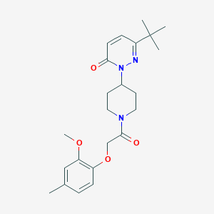 molecular formula C23H31N3O4 B2749998 6-Tert-butyl-2-[1-[2-(2-methoxy-4-methylphenoxy)acetyl]piperidin-4-yl]pyridazin-3-one CAS No. 2320889-78-7