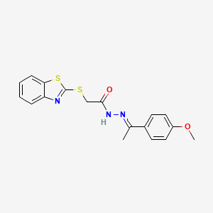 2-(1,3-benzothiazol-2-ylsulfanyl)-N'-[(1E)-1-(4-methoxyphenyl)ethylidene]acetohydrazide