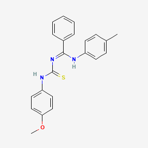molecular formula C22H21N3OS B2750021 1-(4-Methoxyphenyl)-3-[(1E)-[(4-methylphenyl)imino](phenyl)methyl]thiourea CAS No. 303024-53-5