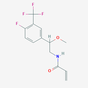 molecular formula C13H13F4NO2 B2750023 N-[2-[4-Fluoro-3-(trifluoromethyl)phenyl]-2-methoxyethyl]prop-2-enamide CAS No. 2305420-23-7