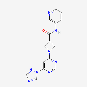 molecular formula C15H14N8O B2750025 1-(6-(1H-1,2,4-triazol-1-yl)pyrimidin-4-yl)-N-(pyridin-3-yl)azetidine-3-carboxamide CAS No. 2034583-36-1