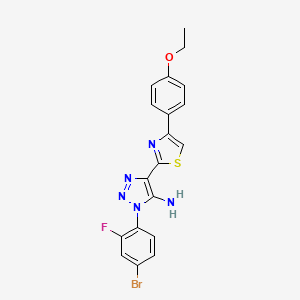 molecular formula C19H15BrFN5OS B2750026 1-(4-溴-2-氟苯基)-4-[4-(4-乙氧基苯基)-1,3-噻唑-2-基]-1H-1,2,3-三唑-5-胺 CAS No. 1207058-59-0