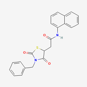 molecular formula C22H18N2O3S B2750028 2-(3-benzyl-2,4-dioxothiazolidin-5-yl)-N-(naphthalen-1-yl)acetamide CAS No. 923108-03-6