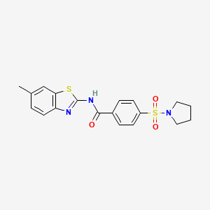 N-(6-methylbenzo[d]thiazol-2-yl)-4-(pyrrolidin-1-ylsulfonyl)benzamide