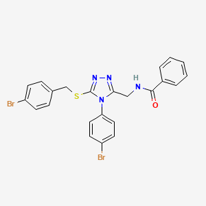 molecular formula C23H18Br2N4OS B2750034 N-[[4-(4-溴苯基)-5-[(4-溴苯基)甲基硫代]-1,2,4-三唑-3-基]甲基]苯甲酰胺 CAS No. 391897-69-1