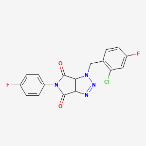 molecular formula C17H11ClF2N4O2 B2750036 1-(2-氯-4-氟苄基)-5-(4-氟苯基)-3a,6a-二氢吡咯并[3,4-d][1,2,3]三唑-4,6(1H,5H)-二酮 CAS No. 1008273-75-3