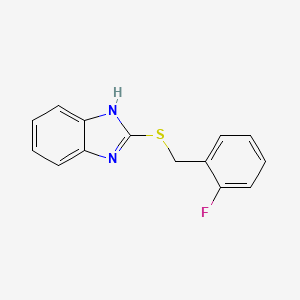 molecular formula C14H11FN2S B2750043 2-[(2-fluorophenyl)methylsulfanyl]-1H-benzimidazole CAS No. 475977-75-4