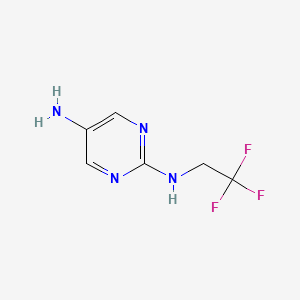 molecular formula C6H7F3N4 B2750045 N2-(2,2,2-Trifluoroethyl)pyrimidine-2,5-diamine CAS No. 1250116-04-1