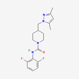 molecular formula C18H22F2N4O B2750047 N-(2,6-difluorophenyl)-4-((3,5-dimethyl-1H-pyrazol-1-yl)methyl)piperidine-1-carboxamide CAS No. 1396799-29-3