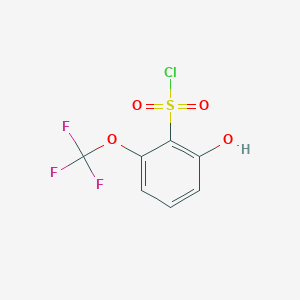 molecular formula C7H4ClF3O4S B2750051 2-Hydroxy-6-(trifluoromethoxy)benzene-1-sulfonyl chloride CAS No. 1261679-48-4