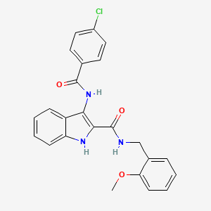 molecular formula C24H20ClN3O3 B2750054 3-(4-chlorobenzamido)-N-(2-methoxybenzyl)-1H-indole-2-carboxamide CAS No. 1031993-85-7