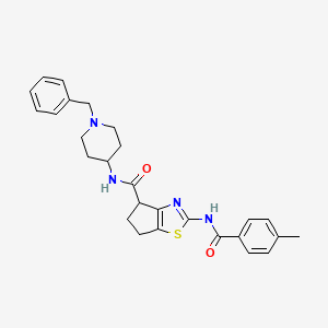 N-(1-benzylpiperidin-4-yl)-2-(4-methylbenzamido)-5,6-dihydro-4H-cyclopenta[d]thiazole-4-carboxamide