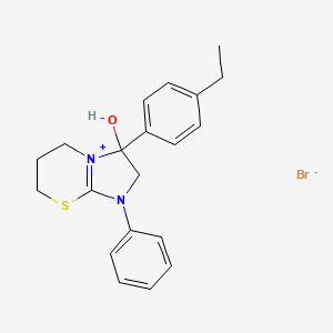 3-(4-ethylphenyl)-3-hydroxy-1-phenyl-3,5,6,7-tetrahydro-2H-imidazo[2,1-b][1,3]thiazin-1-ium bromide