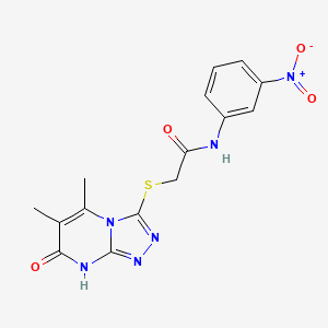 molecular formula C15H14N6O4S B2750070 2-((5,6-dimethyl-7-oxo-7,8-dihydro-[1,2,4]triazolo[4,3-a]pyrimidin-3-yl)thio)-N-(3-nitrophenyl)acetamide CAS No. 891130-62-4