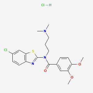 molecular formula C21H25Cl2N3O3S B2750072 N-(6-chlorobenzo[d]thiazol-2-yl)-N-(3-(dimethylamino)propyl)-3,4-dimethoxybenzamide hydrochloride CAS No. 1216610-22-8