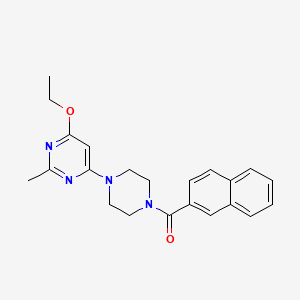 molecular formula C22H24N4O2 B2750076 (4-(6-Ethoxy-2-methylpyrimidin-4-yl)piperazin-1-yl)(naphthalen-2-yl)methanone CAS No. 1021119-16-3