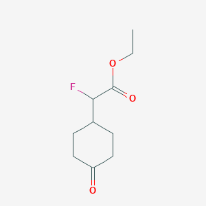 molecular formula C10H15FO3 B2750090 乙酸乙酯 2-氟-2-(4-氧代环己基)乙酸酯 CAS No. 2418692-70-1