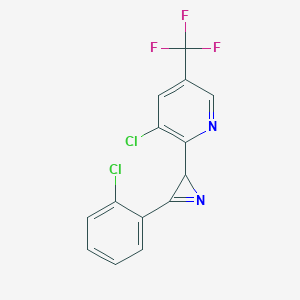 molecular formula C14H7Cl2F3N2 B2750097 3-Chloro-2-[3-(2-chlorophenyl)-2H-azirin-2-yl]-5-(trifluoromethyl)pyridine CAS No. 2085690-72-6
