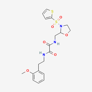 N1-(2-methoxyphenethyl)-N2-((3-(thiophen-2-ylsulfonyl)oxazolidin-2-yl)methyl)oxalamide