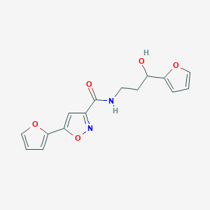 5-(furan-2-yl)-N-(3-(furan-2-yl)-3-hydroxypropyl)isoxazole-3-carboxamide
