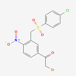 2-Bromo-1-(3-(((4-chlorophenyl)sulfonyl)methyl)-4-nitrophenyl)-1-ethanone