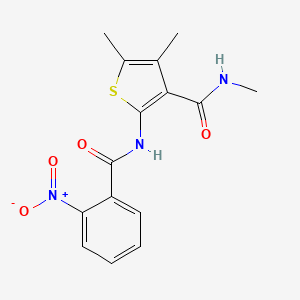 molecular formula C15H15N3O4S B2750110 N,4,5-trimethyl-2-(2-nitrobenzamido)thiophene-3-carboxamide CAS No. 896297-78-2