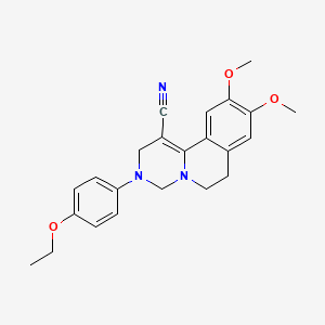 molecular formula C23H25N3O3 B2750114 3-(4-Ethoxyphenyl)-9,10-dimethoxy-2,4,6,7-tetrahydropyrimido[6,1-a]isoquinoline-1-carbonitrile CAS No. 51054-46-7