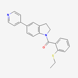 molecular formula C22H20N2OS B2750131 (2-(Ethylthio)phenyl)(5-(pyridin-4-yl)indolin-1-yl)methanone CAS No. 2034374-35-9