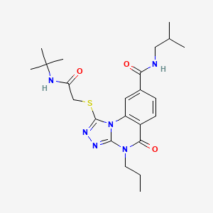 1-((2-(tert-butylamino)-2-oxoethyl)thio)-N-isobutyl-5-oxo-4-propyl-4,5-dihydro-[1,2,4]triazolo[4,3-a]quinazoline-8-carboxamide