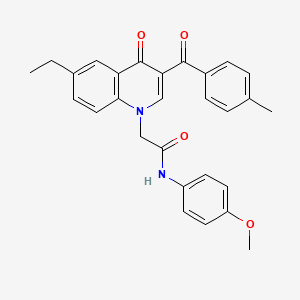 2-(6-ethyl-3-(4-methylbenzoyl)-4-oxoquinolin-1(4H)-yl)-N-(4-methoxyphenyl)acetamide
