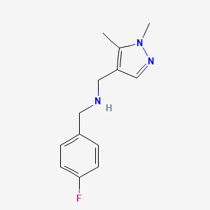 molecular formula C13H16FN3 B2750138 1-(1,5-dimethyl-1H-pyrazol-4-yl)-N-(4-fluorobenzyl)methanamine CAS No. 1006465-11-7