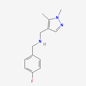 molecular formula C13H16FN3 B2750138 1-(1,5-二甲基-1H-吡唑-4-基)-N-(4-氟苄基)甲胺 CAS No. 1006465-11-7