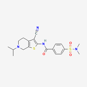 molecular formula C20H24N4O3S2 B2750140 N-(3-cyano-6-isopropyl-4,5,6,7-tetrahydrothieno[2,3-c]pyridin-2-yl)-4-(N,N-dimethylsulfamoyl)benzamide CAS No. 524683-19-0