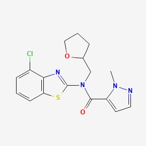 N-(4-chlorobenzo[d]thiazol-2-yl)-1-methyl-N-((tetrahydrofuran-2-yl)methyl)-1H-pyrazole-5-carboxamide