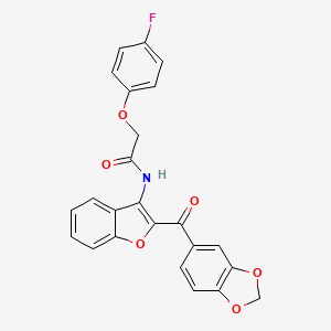 N-(2-(benzo[d][1,3]dioxole-5-carbonyl)benzofuran-3-yl)-2-(4-fluorophenoxy)acetamide